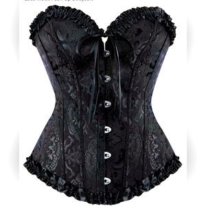 Valentines special black lace up steel bone corset /bustier